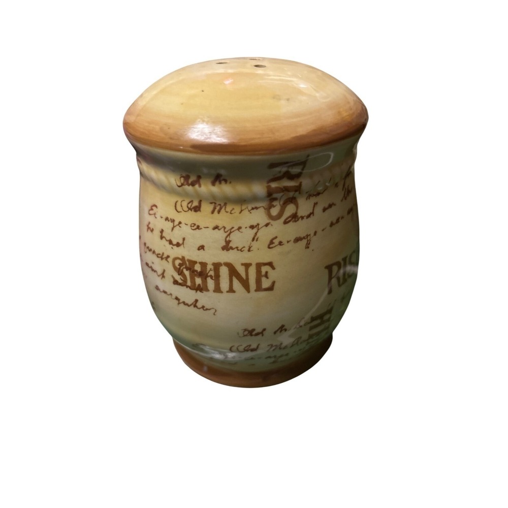 Rooster " Rise & Shine" Salt and Pepper Shakers Ceramic Farmhouse Kitchen Decor